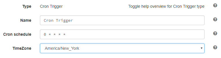 Cron schedule configuration