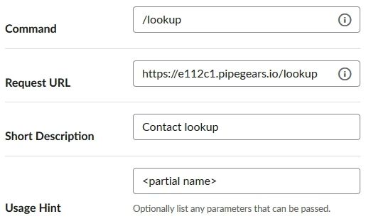 Slack Slash Command Configuration