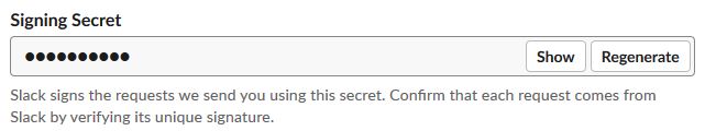 Slack Signing Secret